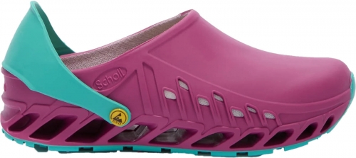 Saboti de lucru autoclavabili Evoflex, fuchsia/emerald, Scholl